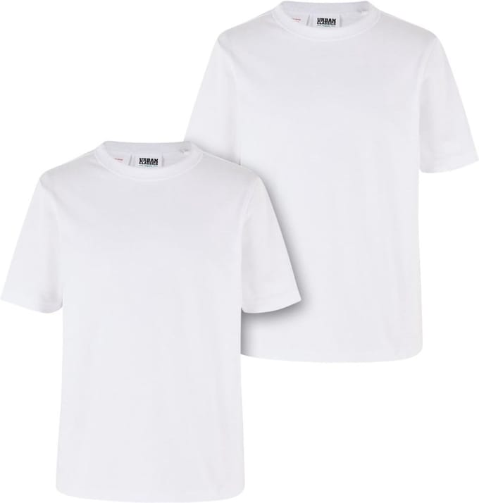 Urban Classics - Organic Basic Kinder T-shirt - Kids 134/140 - Wit/Wit
