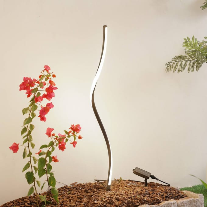 Lindby - Sfeerverlichting buiten - 1licht - Aluminium - H: 101.5 cm - zwart - Inclusief lichtbron