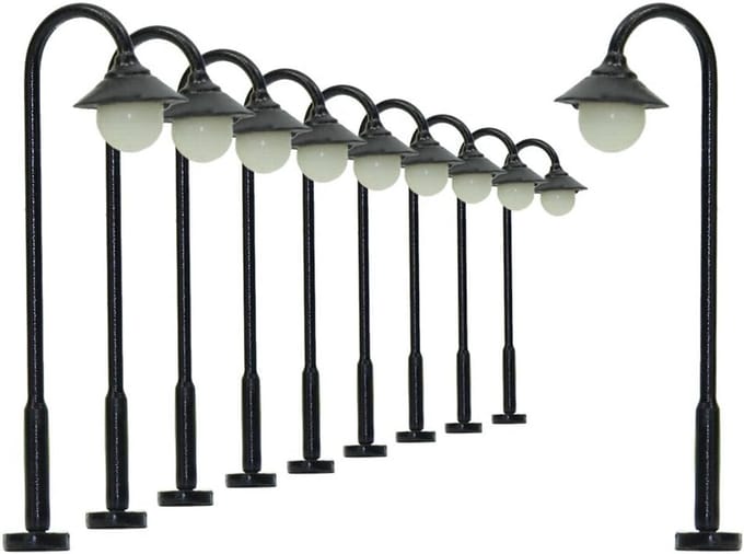 10 Stuks LED Straatverlichting 35mm voor Modelspoor N/TT Schaal Warmwit