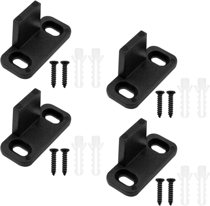 Zwarte Deurstopper voor Schuifdeuren en Zakdeuren - 4 Stuks