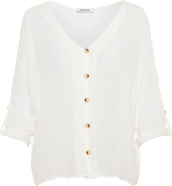 PIECES - PCSANNE 3/4 FOLD-UP TOP NOOS BC - Dames - Blouses