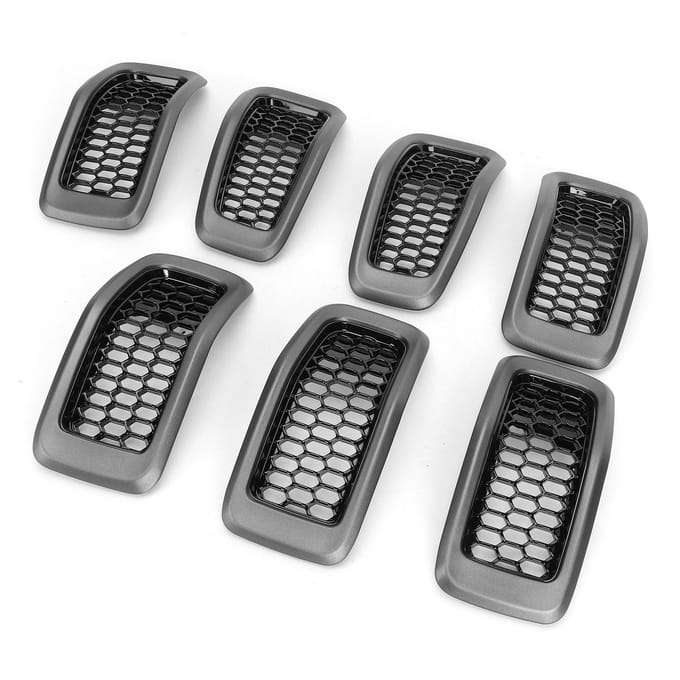 7-delige set Auto Voorbumper Grille Frame Modificatie Vervanging voor Jeep Cherokee 2014?2018 gray