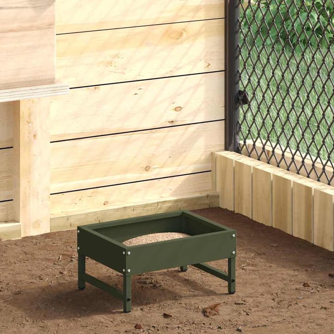 vidaXL Vogeleter Olijf Groen 80 x 28 x 13.5 cm Koudgewalst Staal