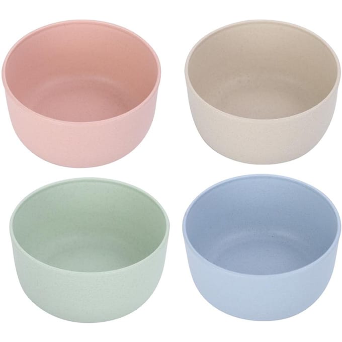 4 STUKS Tarwestro Kom Servies Servies voor Rijstnoedels Soep beige