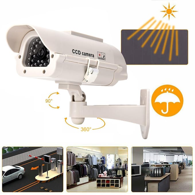 Zonne-energie Dummy Nep Camera Huisbewaking Simulatie Waterdichte Monitor Met LED-licht