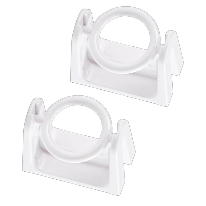 Crochet de support de tringle à rideau pivotant en ABS, résistant aux perforations, pour tringle à rideau white