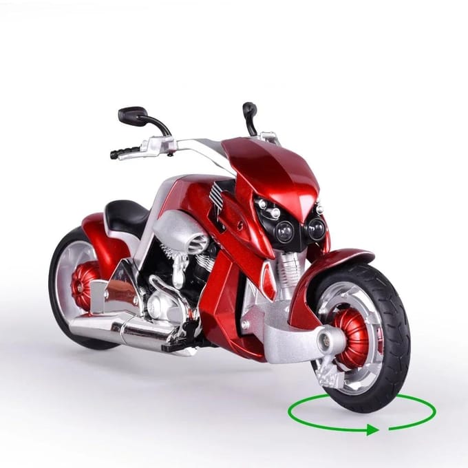 Jouets Modèles de Moto Moulés sous Pression 1:Réplique Miniature Vélo de Sport 12 V-Rex Avec Son & Lumière