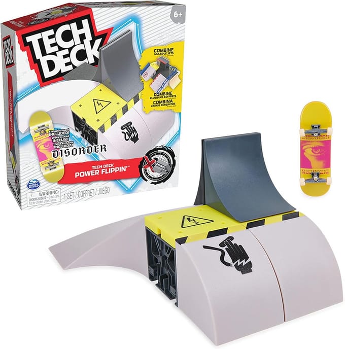 Tech Deck X-Connect Park Creator - Power Flippin - aanpasbare en opbouwbare schansset met uniek fingerboard