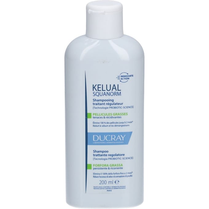 Ducray Kelual Squanorm Anti-roos Verzorgende Shampoo Vette Schilfers 200ml