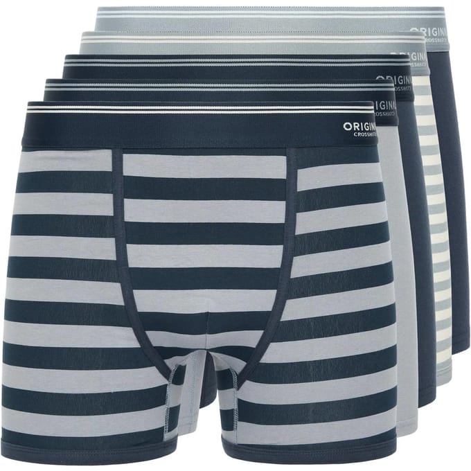 Crosshatch Heren Linatrix Boxershorts (Verpakking van 5) (Blauw)