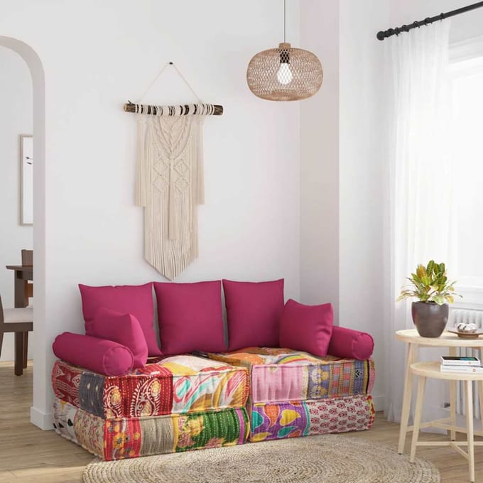 Vidaxl 7-delige Decoratieve Kussenset, Roze, Stof