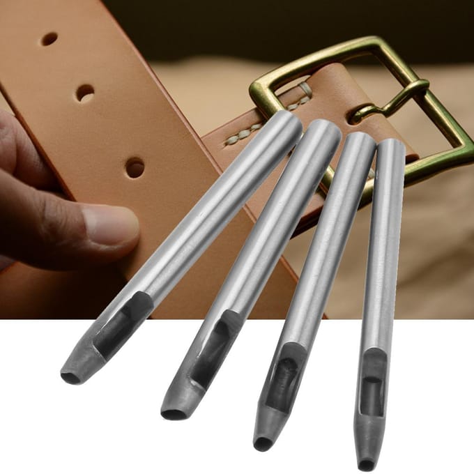 4mm Leerbewerking Gatpons Set Ovaal Gat Vormig Oogje Boorpons Gereedschap Handpons gray