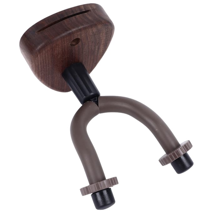 Gitaarhals Hanger Muurbevestiging Haak Standaard met Houten Basis Snaarinstrument Houder voor Bas Banjo black