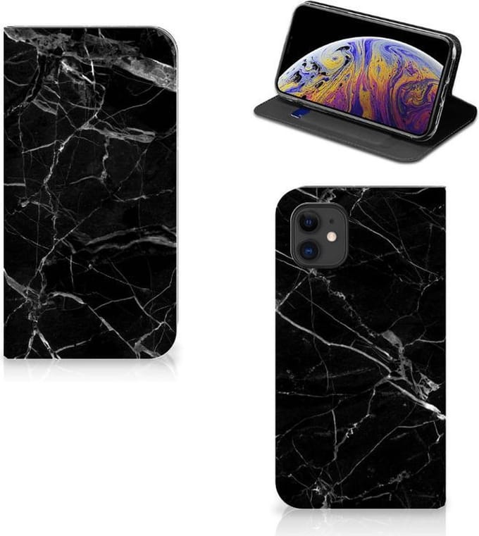 Apple iPhone 11 Standcase Marmer Zwart - Origineel Cadeau Vader