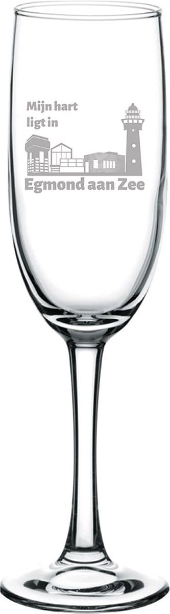 Gegraveerde Champagneglas 16,5cl Egmond aan Zee