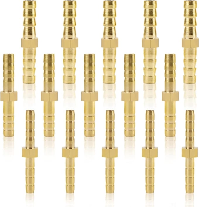 Universele Messing Slangconnectoren - 15 Stuks voor Lucht-, Water- en Brandstofleidingen (4mm/5mm/6mm)