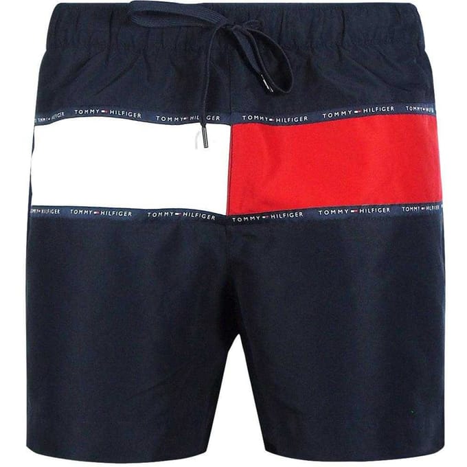 Tommy Hilfiger Vlag Zwemshort Heren (Zwart)