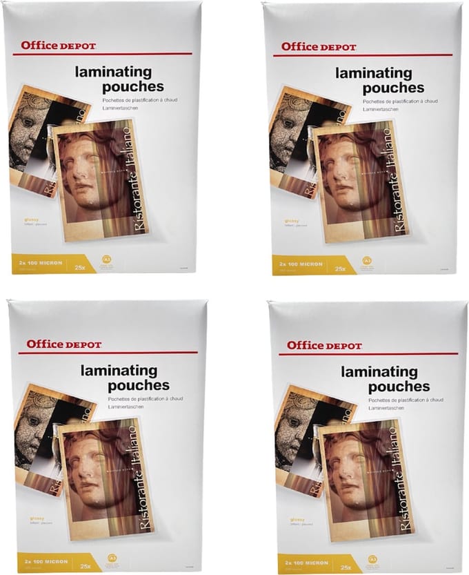 Office Depot - Lamineerhoezen Glanzend A3 200 micron - 4x25 st
