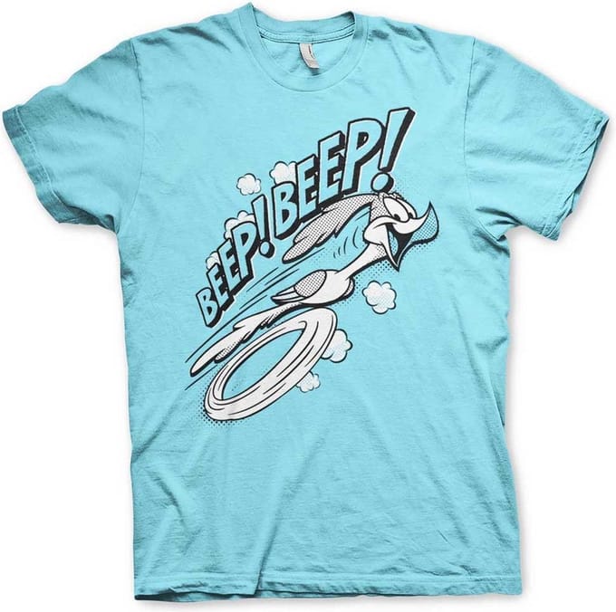 Looney Tunes Heren Tshirt -M- Road Runner BEEP BEEP Blauw