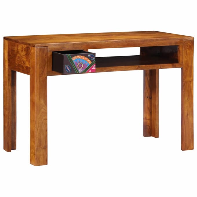 vidaXL - Schrijfbureau - met - lade - met - opslag - Bruin - 110 - x - 50 - x - 73 - cm