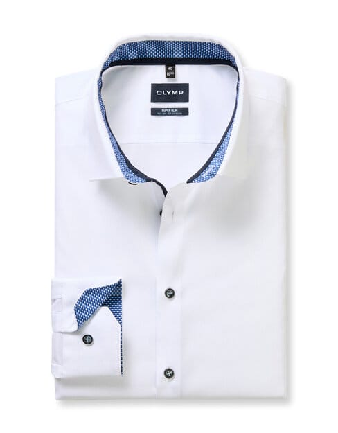 OLYMP No. Six Overhemd, Super Slim, Urban Kent, Marineblauw