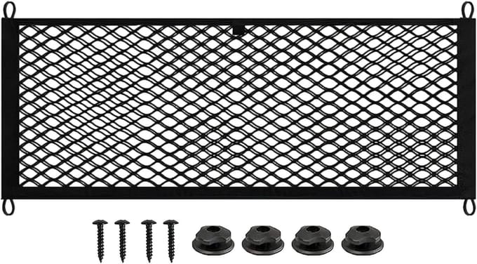 Famanu – Elastisch opbergnet met schroefbevestiging – 25 x 60 cm – Voor auto, camper, RV en boten