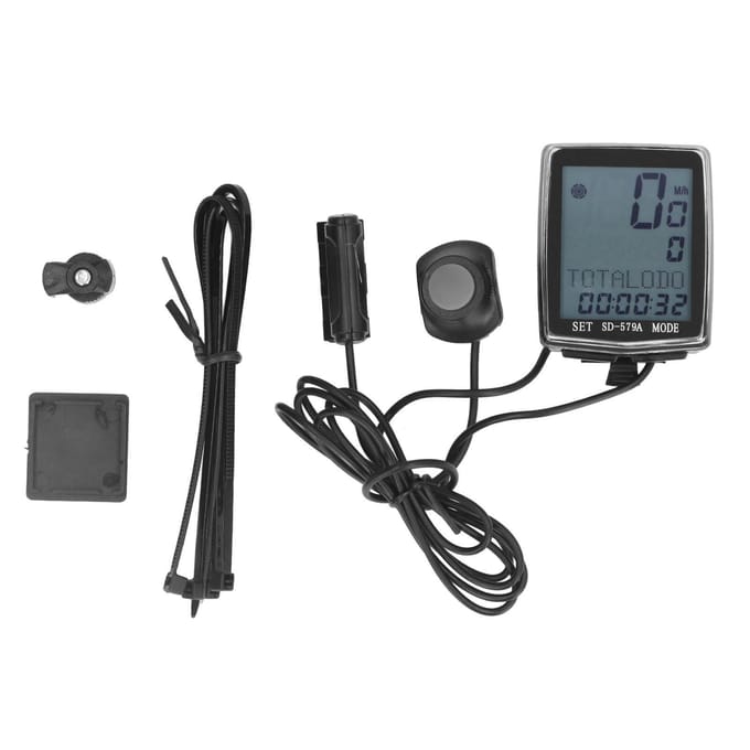 Fietscomputer Bedraad Waterdicht Fietskilometerteller Snelheidsmeter met Achtergrondverlichting black