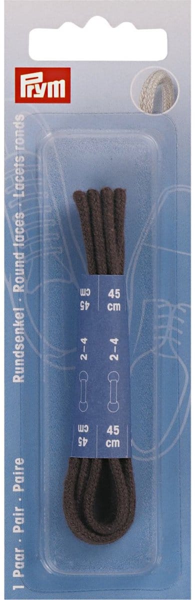 Ronde veters 3 x 450 mm bruin 1 paar