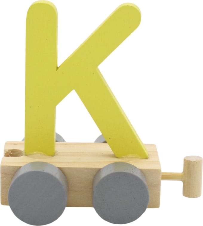Lettertrein K geel | * totale trein pas vanaf 3, diverse, wagonnetjes bestellen aub