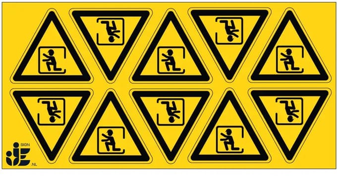 Besloten ruimte waarschuwingssticker | 5 cm - 10 stuks per vel