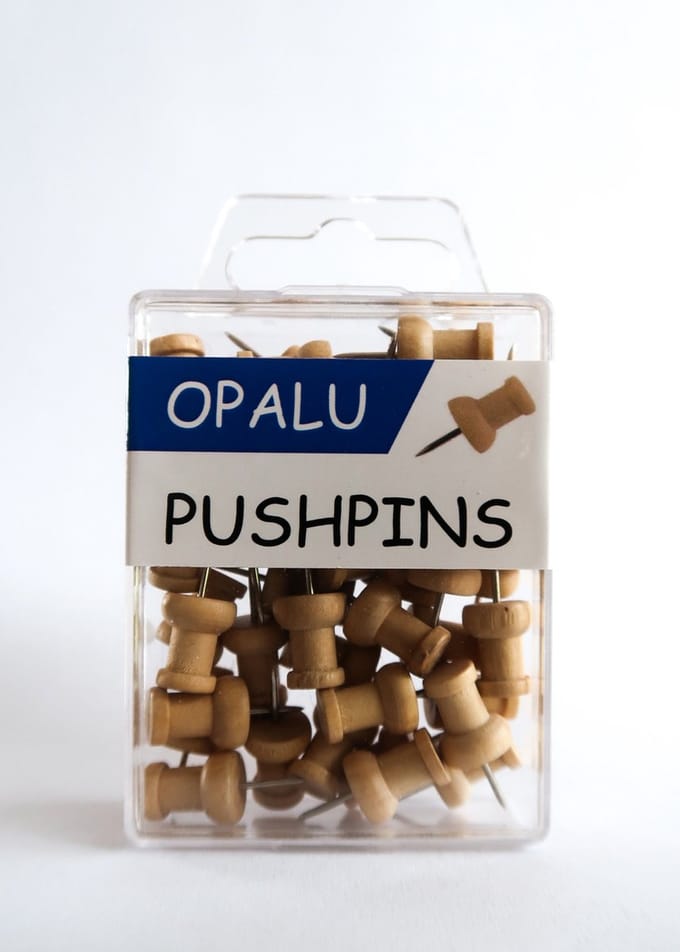 Opalu Push Pins Hout 40 stuks