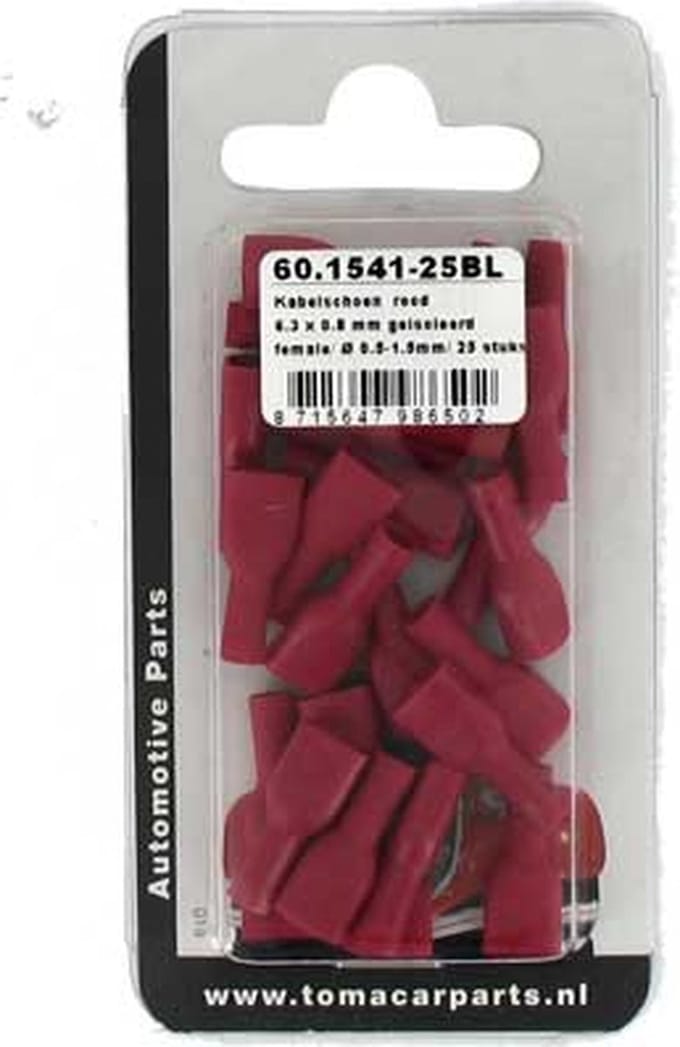Kabelschoen 6.3x0.8 mm 25 stuks blister