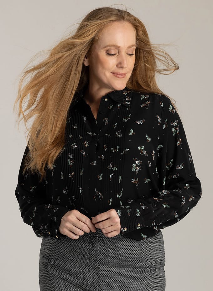 YEST CURVE Haya Tops - Black/Multi-Colour - maat 1(48)