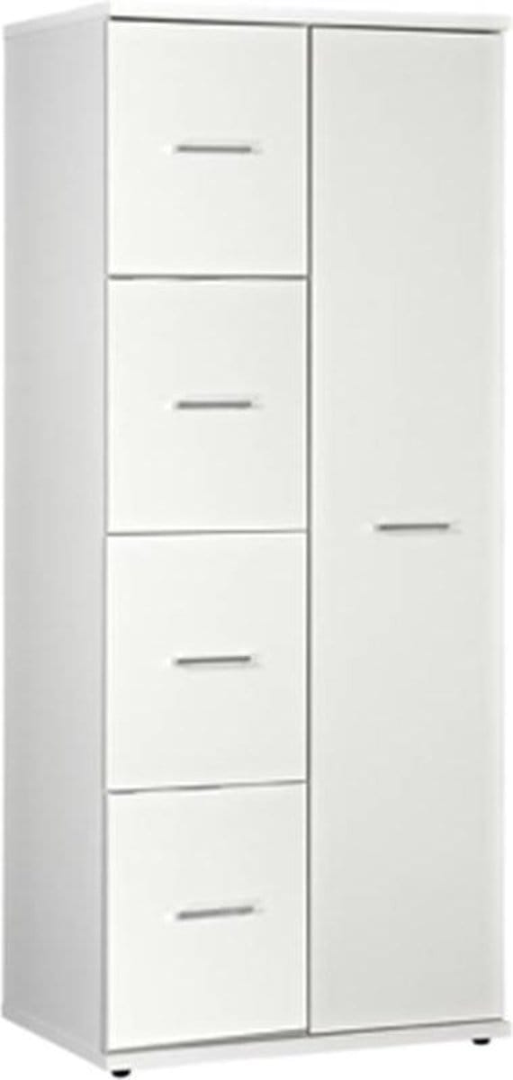 Kledingkast 1 Deur + 4 deuren - 200 x 83 x 58cm - Wit - Budel