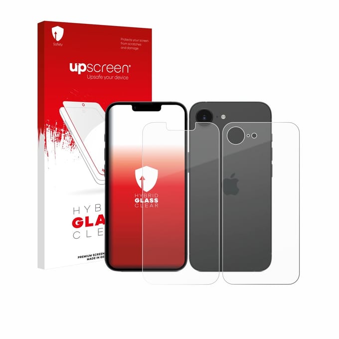 upscreen - Screenprotector voor Apple iPhone 17e (Voor+Achter) - Folie Beschermfolie Beschermglas transparant