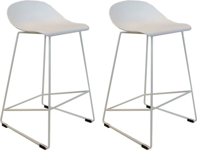 Livin24 Scandinavische Barkruk Ellen wit 66cm - Barkrukken set van 2 - barstoel