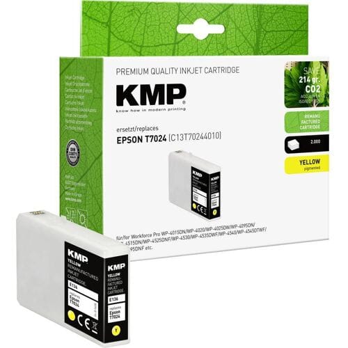 KMP Inktcartridge vervangt Epson T7024 Compatibel Geel E136 1620,4009