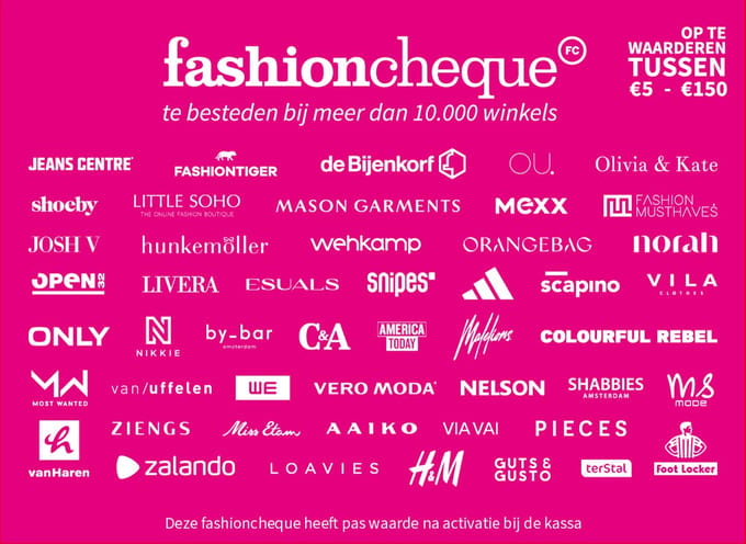 fashioncheque roze – Cadeaukaart 75 euro