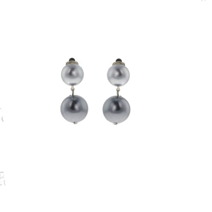 Behave - Oorclips - Clip oorbellen - Parel - Grijs - 4cm