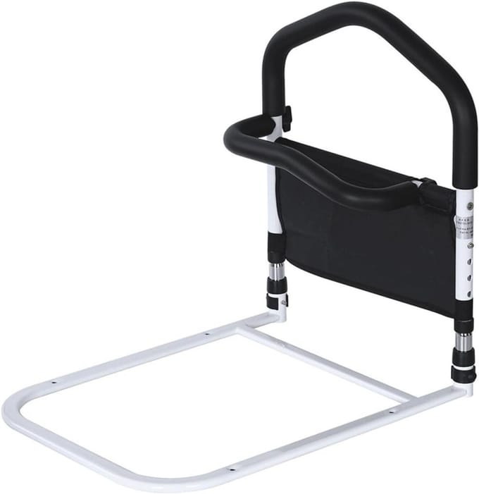 Bedhek - Bedbeugel Hulpmiddel - Veilig Opstaan - Verstelbare Hoogte - 53x40x56 cm - Zwart