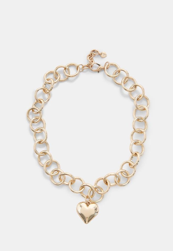 Stradivarius Ketting met hartschakel  Goud OS