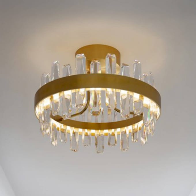By Rydéns By Rydens LED plafondlamp Triumph, messing, helder, Ø 50 cm