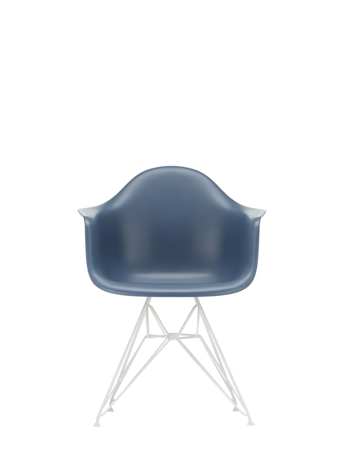 Vitra DAR Eames Plastic Armchair - zeeblauw RE - wit