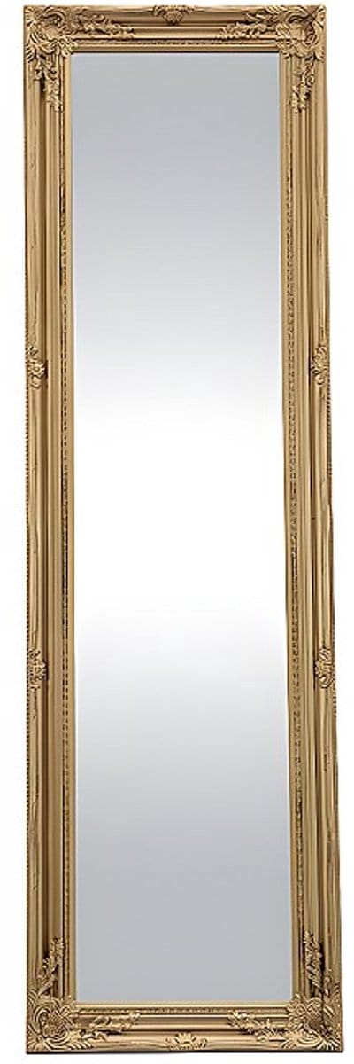 Vente-unique Staande spiegel in eucalyptushout - H 170 x B 50 cm - Goudkleurig - HONORE