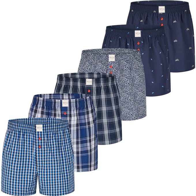 Phil & Co Wijde Boxershorts Heren 6-Pack Multipack D510 - Maat M