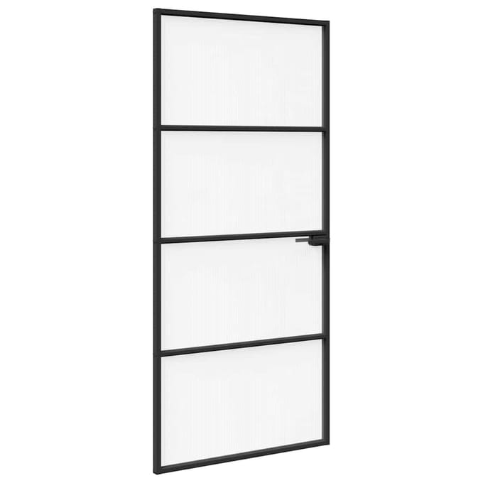 vidaXL - Huisdeur - 93 - x - 201,5 - x - 3,5 - cm - Aluminium - en - Gehard - Glas