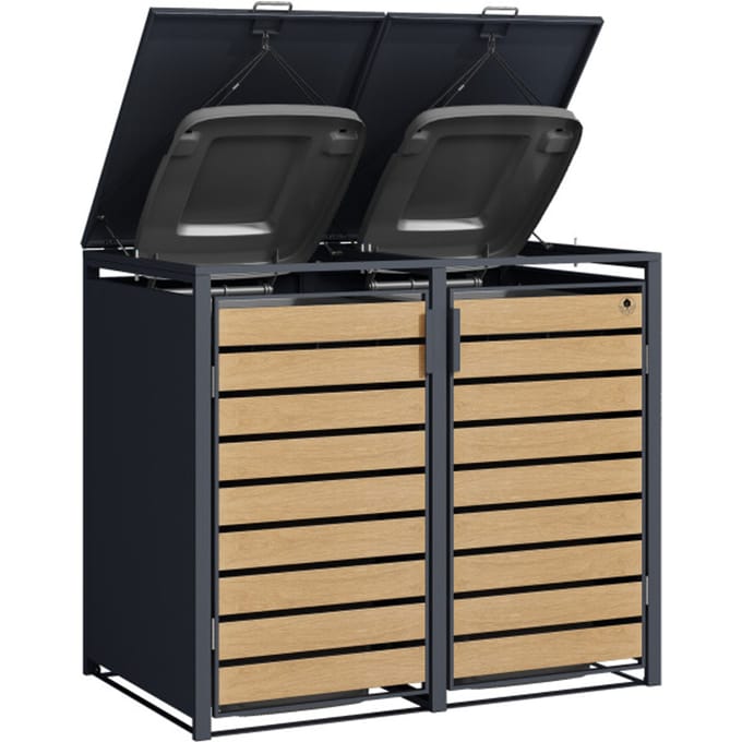 4gardenz® Premium Containerombouw 2 bakken - Kliko Ombouw - Houtlook