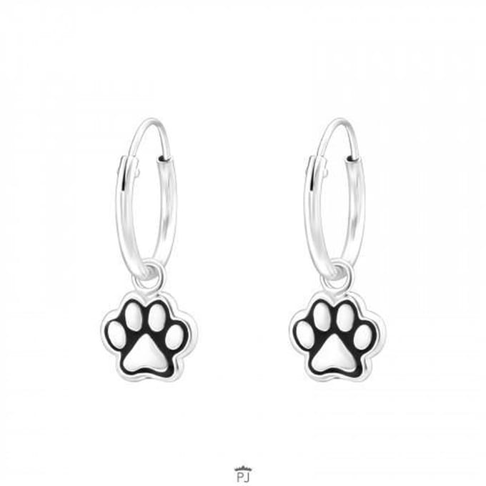 WeLoveSilver - kinderoorbellen zilver - poot hanger - 12 mm