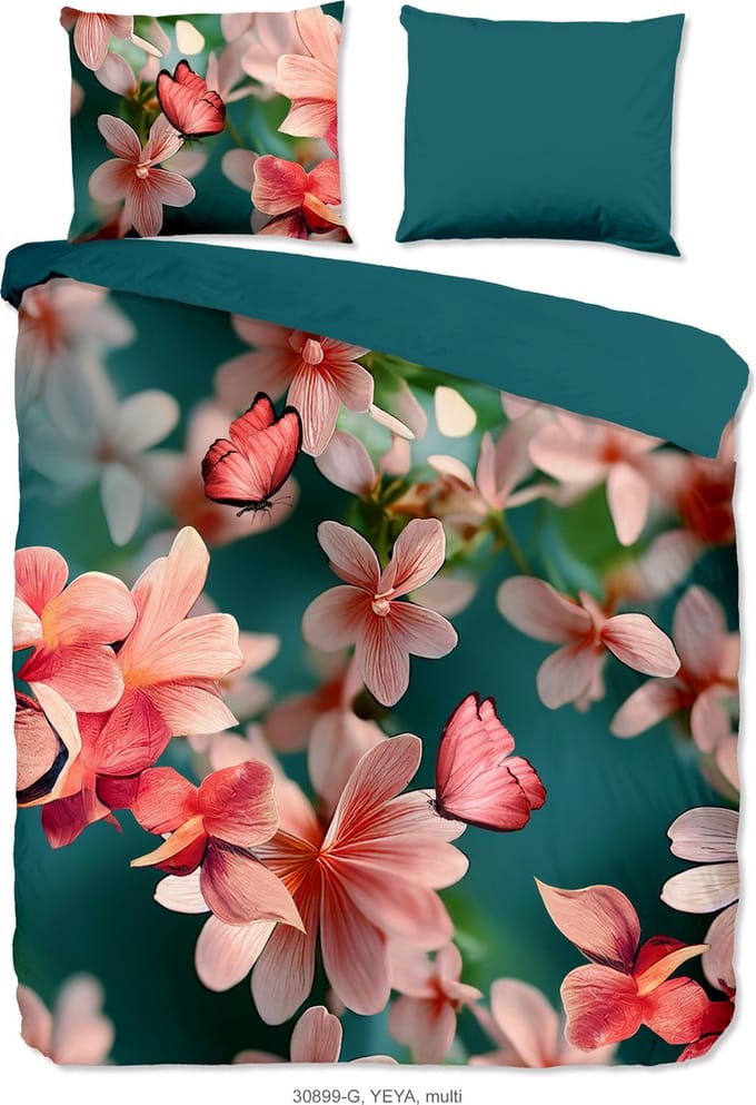 Pure dekbedovertrek bloemen - 2 persoons 200x200/220 cm - Multi - Microvezel