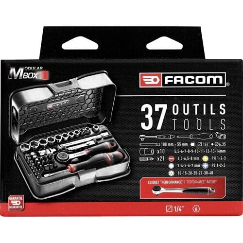 Facom R.161-6P6PB Dopsleuteladapterset 1/4 (6,3 mm) 37-delig
